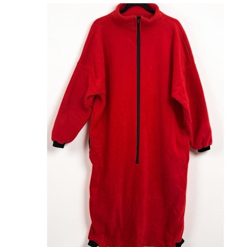 Trailridge Red Fleece PJ Sleep Sack Lounger Wearable Blanket One Size OS Womens
